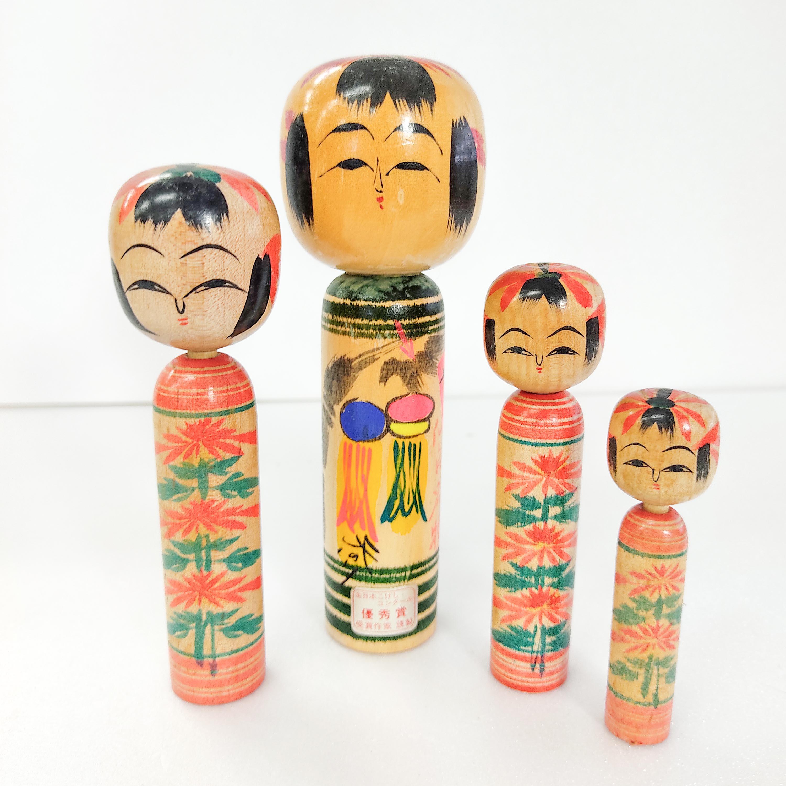 RARE Kokeshi Dolls Set By Shuichi Umeki and Kaganuma Zaotakayu Wanobee kokeshi doll online store